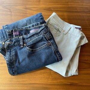 2 Pairs Women Gloria Vanderbilt Size 10 Amanda Classic Fit Jeans Dark/Light Blue